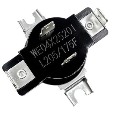 Imagem de WE04X25201 Termostato de admissão de ar para secadora compatível com GE e secadores Hotpoint substitui AP6040078, 4587508, PS11772030, 5TX62E9ST0WS, 5TX62G9ST0WS Protetor térmico de interruptor de