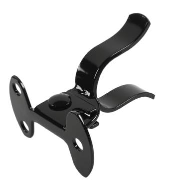 Imagem de Pubotlu Trava de portão de garfo para montagem na parede (traseira plana) com furo de cadeado e ferragens, aço galvanizado, para portão de cerca de elo de corrente, poste de madeira e portão de