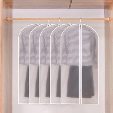 Imagem de Sacolas de Armazenamento para Roupas Casa com Gancho Estilo Zíper Capa Transparente PEVA Casacos Trajes Espessado 5 Peça