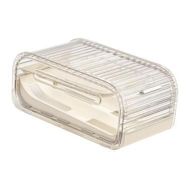 Imagem de Generic Porta-ovos para geladeira, caixa de armazenamento de ovos com rodinhas automáticas, reutilizável, de camada dupla, transparente, para armário de