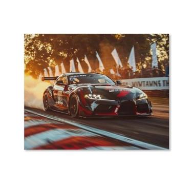 Imagem de HouLaiZhe Sup Racing Speed Smoke Sports Jdm Cartazes de Carro Tela Estética Decoração de Parede Pintura de Parede Sala de Galeria Decoração de Parede para Quarto Sala de Estar Escritório 11 x 14