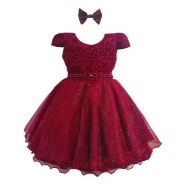 Imagem de Vestido Infantil Daminha de Casamento Batizado Bordado - Jeito De Meni