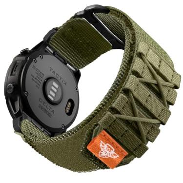 Imagem de Bandletic Pulseira de relógio tática de nylon compatível com Garmin Fenix 7X 6X 5X - pulseira robusta de ajuste rápido de 26 mm para Fenix 8 51 mm/7X 6X Pro/5X Plus/3/3 HR/Instinct 2X Solar 3 de 50 mm