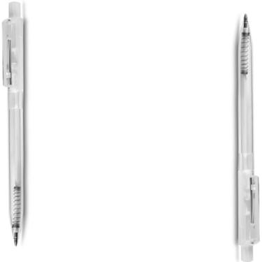 Imagem de Caneta Esferográfica Retrátil, Metal, Escrita Azul, Ponta Média 1.0mm, Corpo Emborrachado com Ponta Touch, Cilíndrico, Ambidestro (Kit 2 Branco)