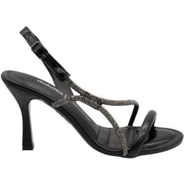 Imagem de Sandália Dakota Namastê Strass Salto Fino Alto Feminina, 35, Preto