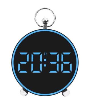 Imagem de Relógio Digital para Mesa - Display de Led com Luz Noturna, Exibe Temperatura, Função de Despertador, Carregável via USB ou Pilha (Led Azul)