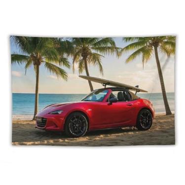 Imagem de HouLaiZhe JDM Tapeçaria de carro Jdm Mx5 prancha de surfe palmeira pendurar na parede quarto decoração de casa tapeçarias estética piquenique decoração de parede arte de parede para dormitório sala de
