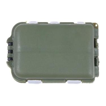 Imagem de Caixa organizadora de equipamentos de pesca mini caixa compacta para armazenamento de pesca ao ar livre (verde)