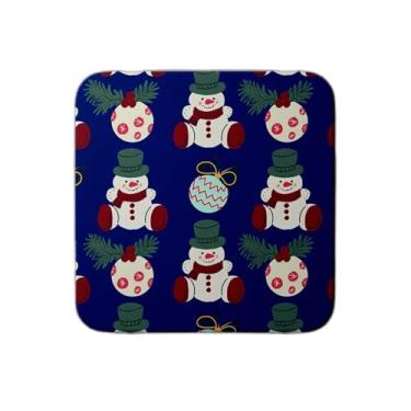 Imagem de Ladrilho Decorativo de Cerâmica Estampa Festiva de Natal Artesanal