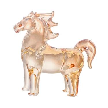 Imagem de Generic Estatueta de Cavalo de Vidro, Estátua de Cavalo, Ornamento Decorativo de Mesa, Escultura de Arte Criativa e Colecionável para Sala de Estar ou, Champanhe
