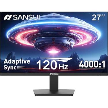 Imagem de SANSUI Monitor de 27 polegadas FHD 1080p USB Type-C Computer Monitor HDMI VGA Built-in Speakers Headphone Eye Care VESA compatível para Home Office (ES-27F1 Type-C cabo e HDMI cabo incluído)