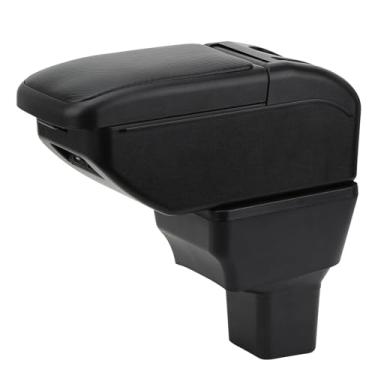 Imagem de AULPHIKE Compatível com apoio de braço Nissan Kicks 2016-2023 organizador de console central de carro apoios de braço armazenamento de camada dupla com portas USB (estilo fibra de carbono)