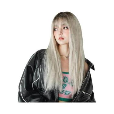 Imagem de Peruca Sintética Ombre Loira Para Mulheres Longa Com Ondas E Franja Al