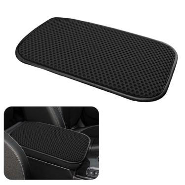 Imagem de ongfuwu Capa de console central de carro, capa de apoio de braço de seda gelada de resfriamento de 12,4" × 7,5 cm para carros, almofada de apoio de braço automotivo respirável, protetor de console do