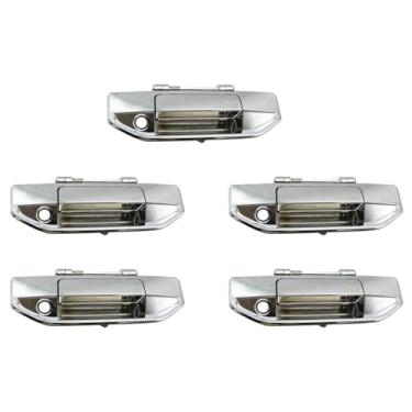 Imagem de Conjunto de 5 maçanetas para porta-malas de carro, compatíveis com Changan Hunter F70, maçaneta para caixa de carga, maçaneta traseira, fivela para porta-malas, maçaneta com acabamento galvanizado.