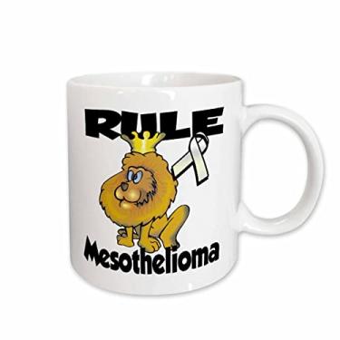 Imagem de 3dRose Caneca de cerâmica Rule Mesotelioma Awareness Ribbon Cause Design, 445 ml, branca