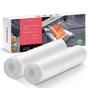 Imagem de FRESKO Sacos seladores a vácuo, 2 pacotes de 28 cm x 50 cm, sacos de refeição selados de grau comercial para armazenamento de alimentos e Sous Vide, sem BPA, sacos de freezer de tamanho personalizado