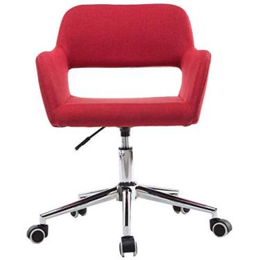 Imagem de Cadeira de escritório de linho cadeira de mesa ergonômica cadeira executiva cadeira de computador para escritório doméstico cadeira de recepção ajustável e giratória (cor: amarelo)