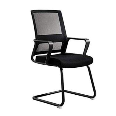 Imagem de Cadeira de escritório ergonômica cadeira de reunião em forma de arco cadeira de malha no meio das costas cadeira de mesa base de aço respirável (cor: amarelo)