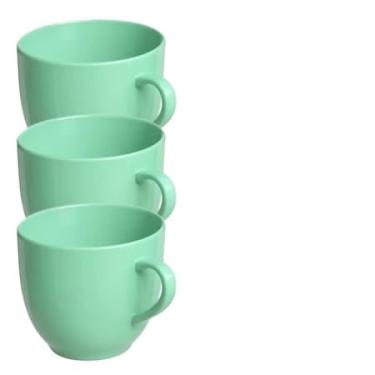 Imagem de Jogo 6 3 Xicaras de Café Chá Porcelana 170 ml (sem pires) - Rosa Amarela Branco Preto Chicara Xicara (Xicara Verde 3 un)