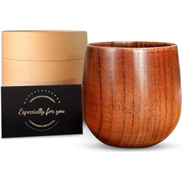 Imagem de presentes masculinos originais de bourbon de madeira para copos de bourbon | Vidro de madeira acabado à moda antiga | Ótimos presentes de uísque para homens, pai ou irmão