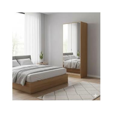 Imagem de Armário Sapateira Demóbile Grife 2 Portas de Bater 6 Prateleiras e 1 Gaveta Interna 18 Pares - 182x71cm