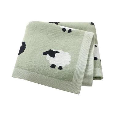 Imagem de Cobertores De Algodão Unissex Para Bebês 90x70cm, Envoltório De Tricô 