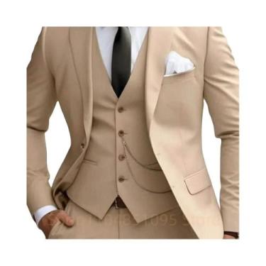 Imagem de Terno Masculino Slim Fit Verde Menta De 3 Peças Com Lapela Notch, Blaz