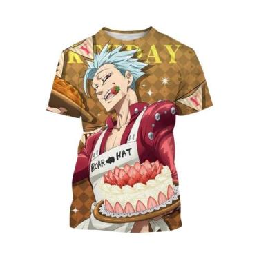 Imagem de Camiseta De Verão Com Personagem De Anime Impressa Em 3D Design Criati