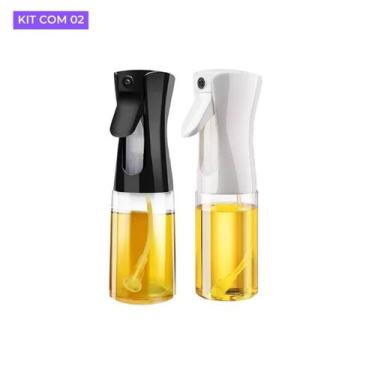 Imagem de Kit 2 Galheteiros Spray 220ml Galheteiro Borrifador Cozinha Vidro Pulv