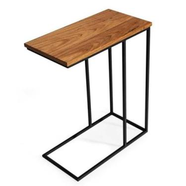 Imagem de Mesa de Apoio para Controle Café Suco Prato Sofá Cama Estilo Industria
