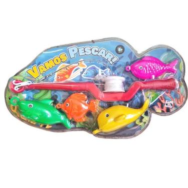 Imagem de Brinquedo Pega Peixe Vara Com 4 Peixes Divertido Crianças - Pica Pau