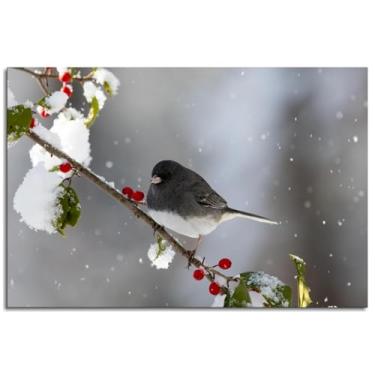 Imagem de Junco Wall Art Snow Canvas Prints Winter Poster For Home Conjunto de 1 Decorações Noframed 30.5 cm x 20.3 cm