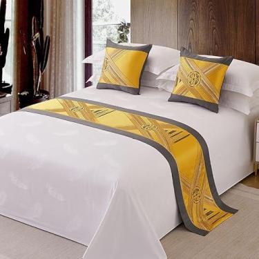 Imagem de HSTANGKY Lençol de Cama de Hotel Camas de Cama Minimalista Luxo Pedal Lenço Resistente à Cor Protetor de Cama Moderno Decorativo Colchas para Cama Twin Queen King Size - Ouro|50 x 240 cm para 1,8 m