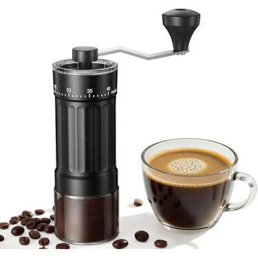 Imagem de Mini moedor de café manual com 40 configurações ajustáveis, moedor de grãos de café portátil com capacidade de 30 g, moedor de café cônico com manivela para viagens, acampamento, escritório, expresso