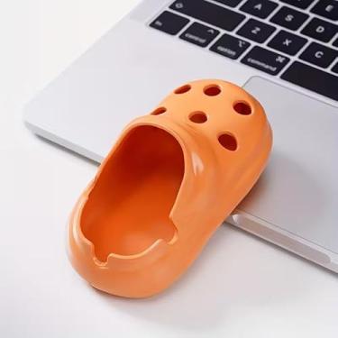 Imagem de 1 cinzeiro engraçado para adultos, bandeja de fumar em forma de sapatos, uso externo e interno à prova de vento com base antiderrapante, presente engraçado para decoração de mesa de escritório em casa