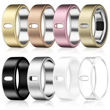 Imagem de Vigamen Pacote com 8 capas compatíveis com Oura Ring Gen 4/Oura Ring Gen 3 Horizon/Heritage, carregando Derectly, textura fosca resistente ao desgaste, protetor de TPU antiarranhões para Oura Rings