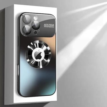 Imagem de Capa magnética com janela grande e elegante para iPhone 17 16 15 14 13 12 11 Pro Max Plus, protetora e com carregamento sem fio