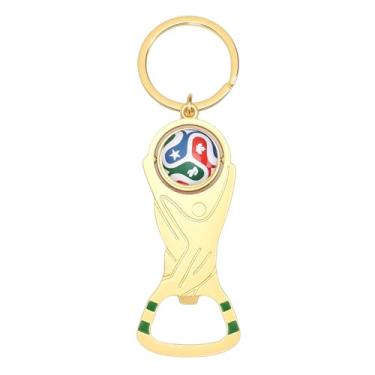 Imagem de Yunir Abridor de Garrafas de Cerveja da Copa do Mundo de 2026, Troféu de Bola de Futebol, Liga de Alumínio Premium, Abridor de Garrafas de Bolso Portátil, Chaveiro para Latas,