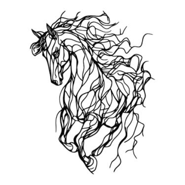 Imagem de Baoblaze Escultura de parede em forma de cavalo de metal, peça decorativa para sala de estar, corredor ou para decorar o ambiente durante o Festival da