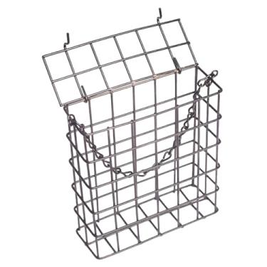 Imagem de MotiveTech Alimentador de bolo de sebo para pássaros, para pendurar na parede, com corrente de metal, utensílio de alimentação para jardim, quintal e gramado, Preto