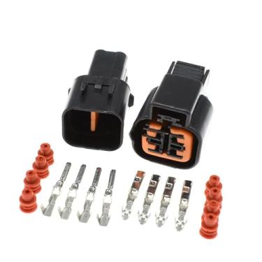 Imagem de SSXLSMYXGS Conector elétrico automotivo fêmea masculino de 4 pinos, série de 1.5mm, sensor selado à prova d'água, kit adaptador de chicote de fios a montante, 10 conjuntos(Male Female,5Sets)