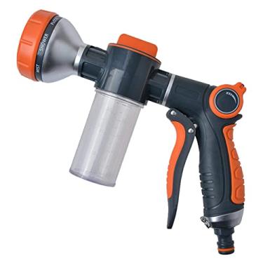 Imagem de Bocal de mangueira de jardim resistente - Bocal da Mangueira do Pulverizador de Espuma | Pistolas de água ergonômicas de alta pressão 8 padrões ajustáveis ​​para rega de plantas, banho de Jiaben