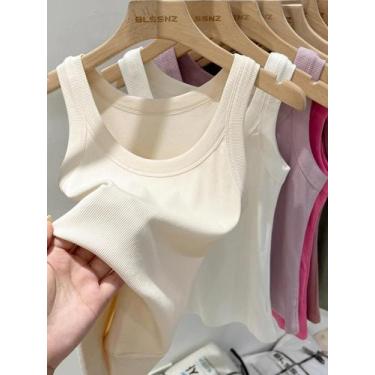 Imagem de Regata Zjaiss com Nervuras para Mulheres - Gola Redonda, Básica e Elás