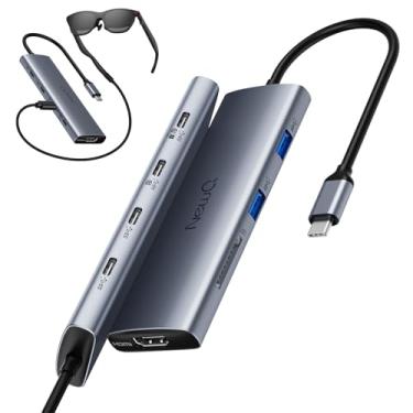 Imagem de Divisor USB C para USBC monitor duplo/triplo, hub USB C com HDMI 4K a 60 Hz, portas 6 × 10 Gbps, 100W PD, leitor de cartão SD 4.0, estação de ancoragem tipo C com função completa para laptops Windows