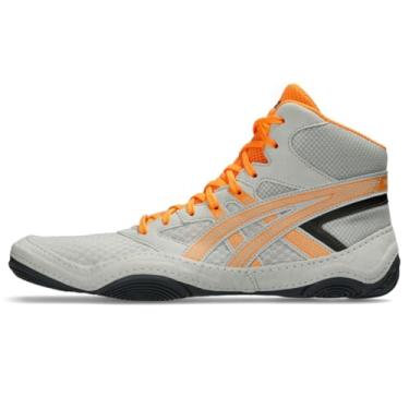Imagem de ASICS Tênis de luta livre masculino Snapdown 4, Lago cinza/laranja pop, 37
