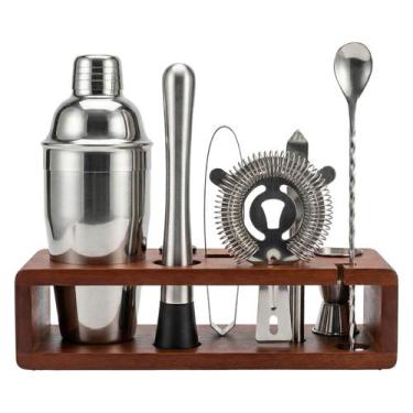 Imagem de Kit Bartender Coqueteleira Profissional 10 Peças Em Inox Completo Prof