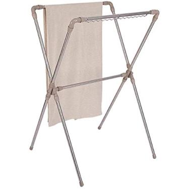 Imagem de 3FLQOOPP Secador de roupas elétrico aquecido secador de roupas dobrável Airer pendurado cabideiro de roupas tipo X Airer Toalheiro dobrável de dois polos