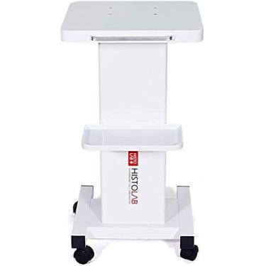 Imagem de Carrinho de mão portátil multifuncional branco carrinho de salão de beleza grande carrinho de spa carrinho utilitário de ferramentas de aço para clube de saúde com bandeja de armazenamento, roda de