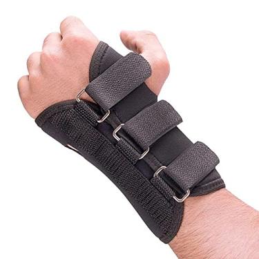 Imagem de Kestal Munhequeira Com Tala e Tiras, protetor de punho, órtese Preto, Bilateral, G